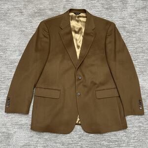 Haspel Sport Coat Mens 44R Brown 100% Cashmere Blazer Jacket Two Button Formal